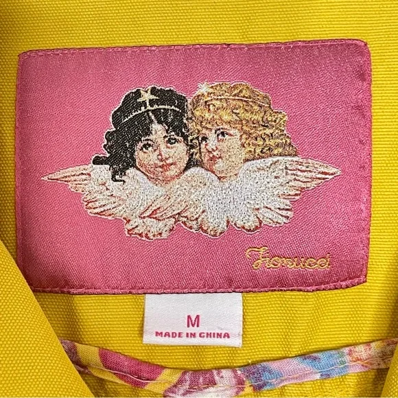 Vintage Y2K yellow fiorucci double breasted cotton canvas peacoat trench coat - Picture 7 of 17